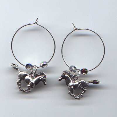 Galloping Horse Hoop Earrings